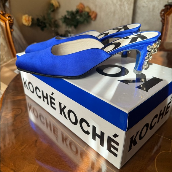 Koche women’s mules shoes Jeweled small heel a 40.0 USA Sz 10.0 - Picture 6 of 16